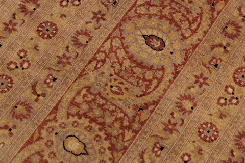 handmade Traditional Nauras Rust Gold Hand Knotted RECTANGLE 100% WOOL area rug 9x12