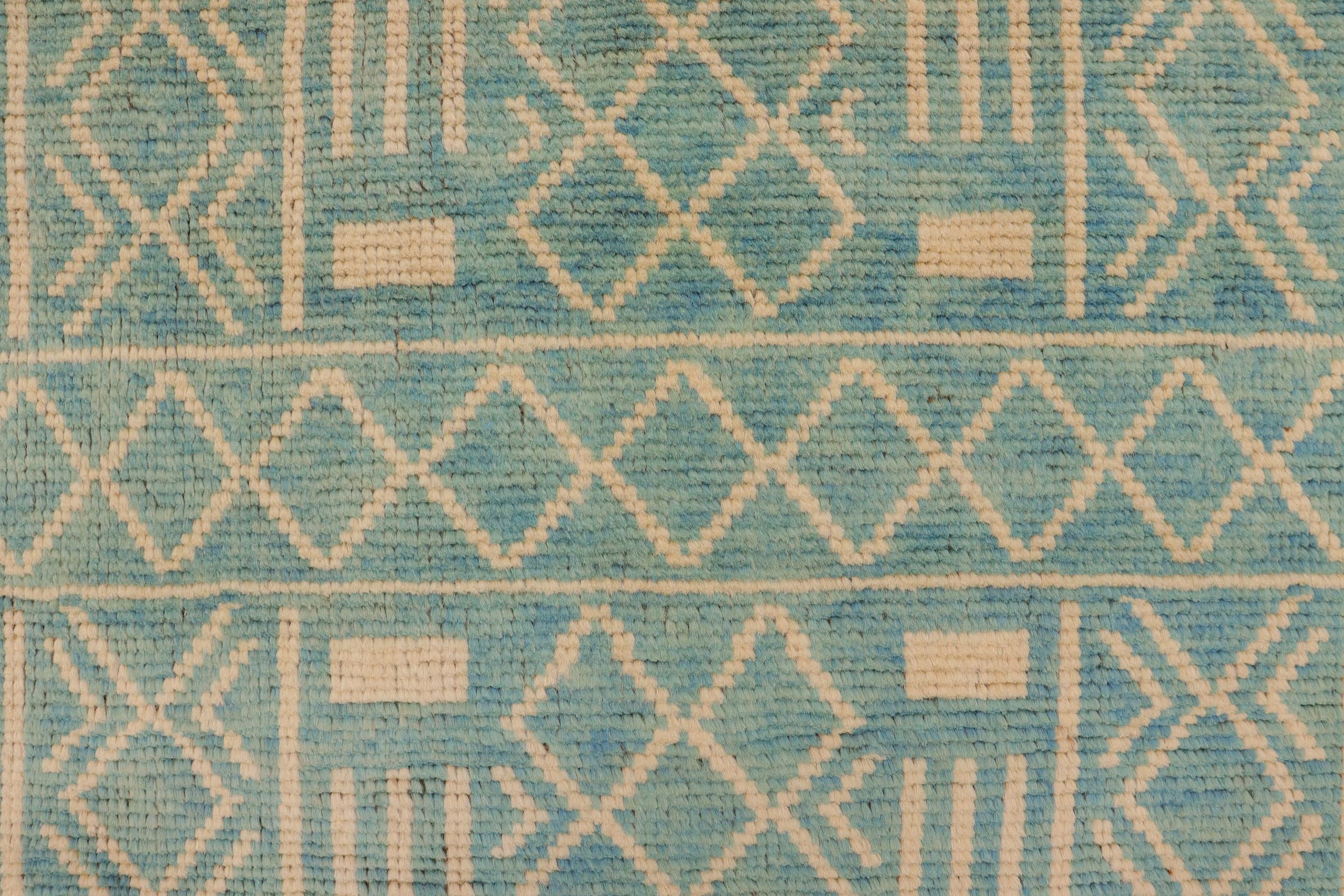 handmade Modern Balouchi Blue Beige Hand Knotted RECTANGLE 100% WOOL area rug 3x5