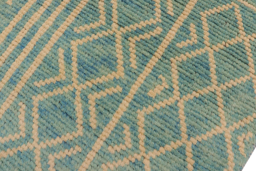 handmade Modern Balouchi Blue Beige Hand Knotted RECTANGLE 100% WOOL area rug 3x5
