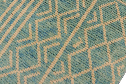 handmade Modern Balouchi Blue Beige Hand Knotted RECTANGLE 100% WOOL area rug 3x5