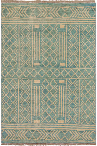 Shabby Chic Balochi Bella Blue/Beige Wool Rug - 3'2''X5'1''