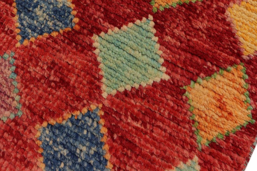handmade Modern Balouchi Red Blue Hand Knotted RECTANGLE 100% WOOL area rug 3x5