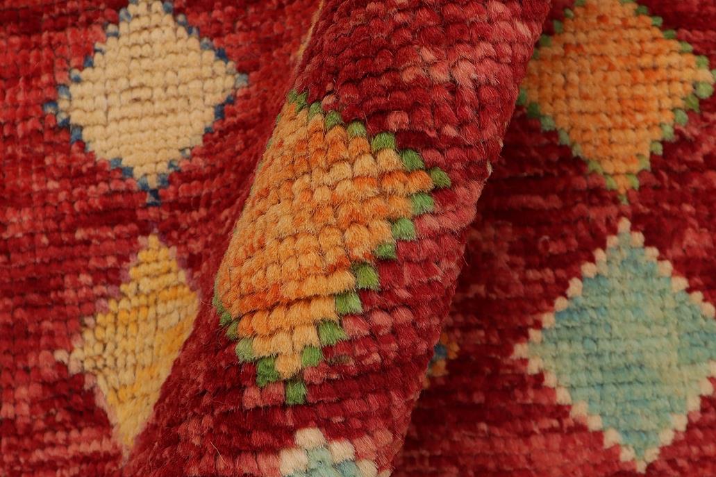 handmade Modern Balouchi Red Blue Hand Knotted RECTANGLE 100% WOOL area rug 3x5