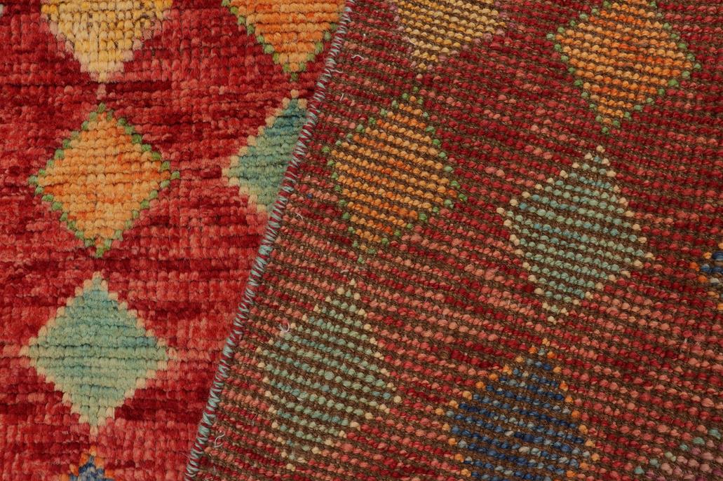 handmade Modern Balouchi Red Blue Hand Knotted RECTANGLE 100% WOOL area rug 3x5