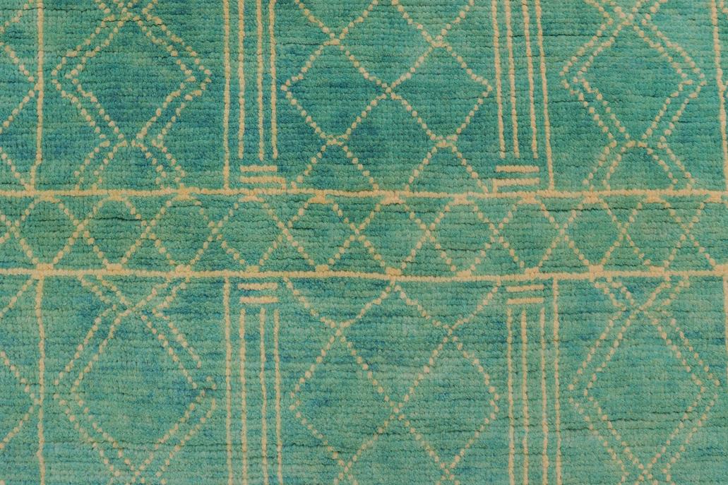 handmade Modern Balouchi Blue Beige Hand Knotted RECTANGLE 100% WOOL area rug 3x5