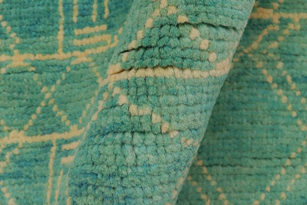 handmade Modern Balouchi Blue Beige Hand Knotted RECTANGLE 100% WOOL area rug 3x5