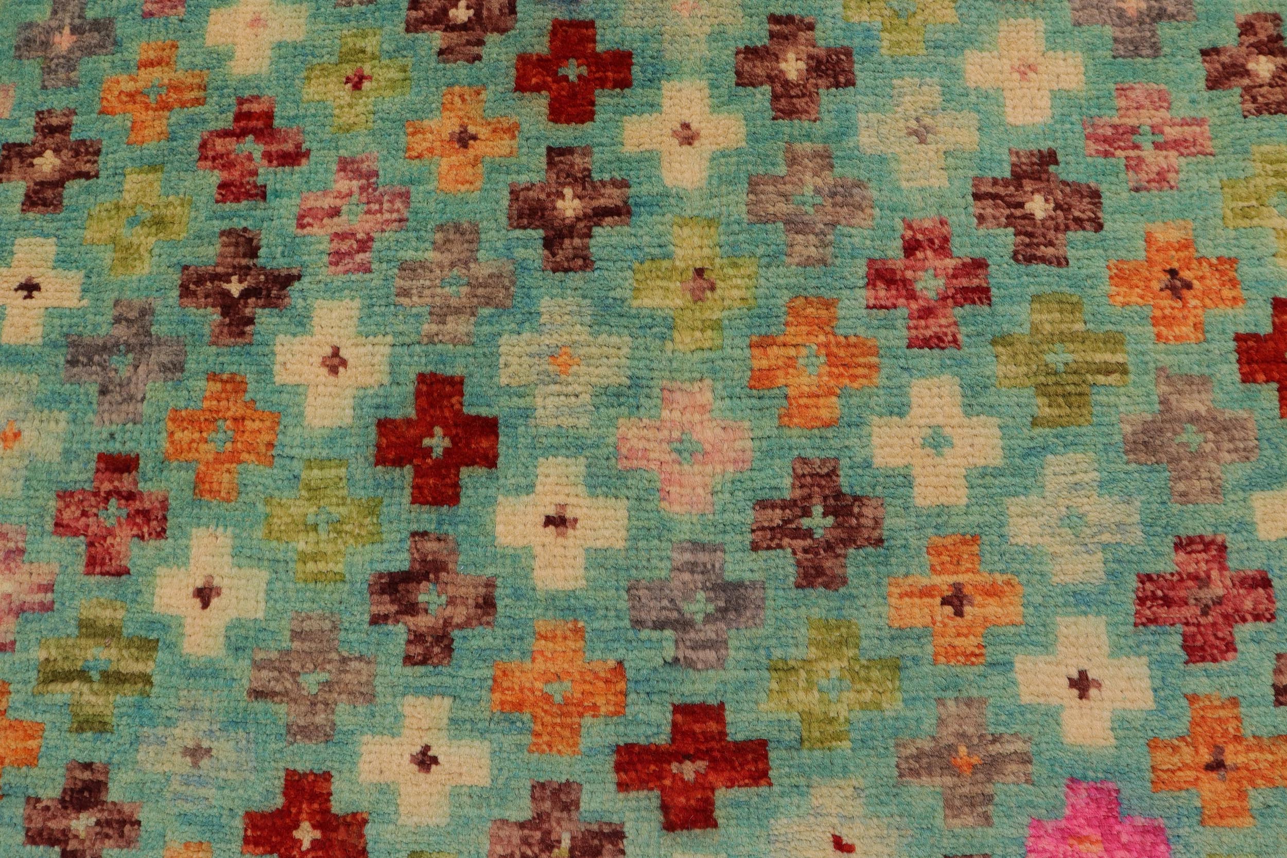 handmade Modern Balouchi Blue Rust Hand Knotted RECTANGLE 100% WOOL area rug 3x5