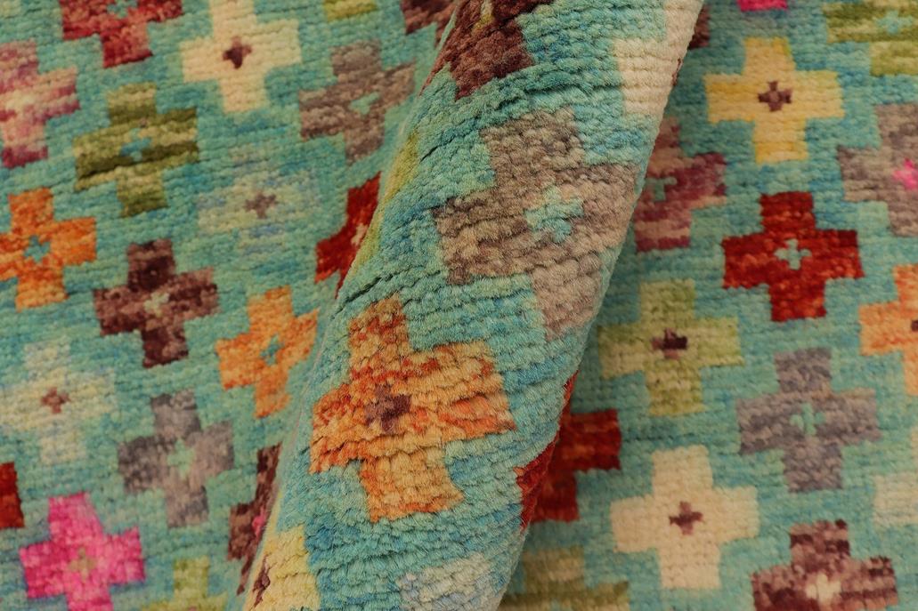 handmade Modern Balouchi Blue Rust Hand Knotted RECTANGLE 100% WOOL area rug 3x5