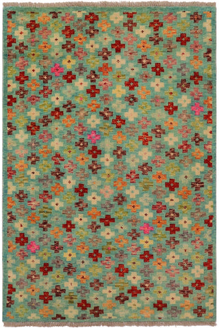 Shabby Chic Balochi Kaylyn Blue/Rust Wool Rug - 3'2''X5'1''