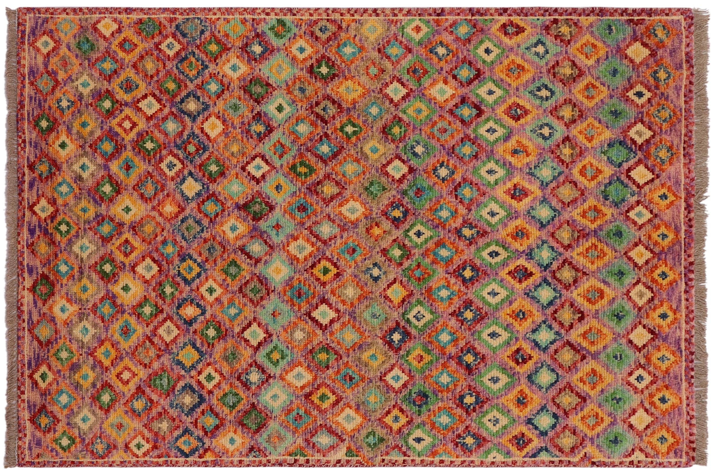 handmade Modern Balouchi Purple Rust Hand Knotted RECTANGLE 100% WOOL area rug 3x5