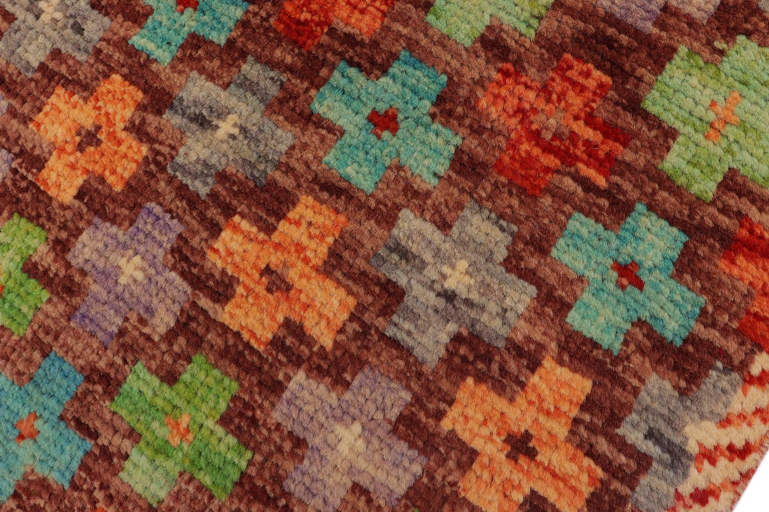 handmade Modern Balouchi Brown Rust Hand Knotted RECTANGLE 100% WOOL area rug 3x5