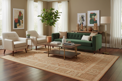 handmade Transitional Tajdar Brown Tan Hand Knotted RECTANGLE 100% WOOL area rug 9x12