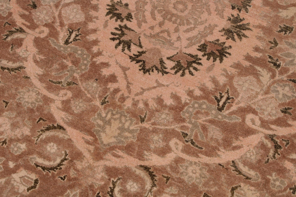 handmade Transitional Tajdar Brown Tan Hand Knotted RECTANGLE 100% WOOL area rug 9x12