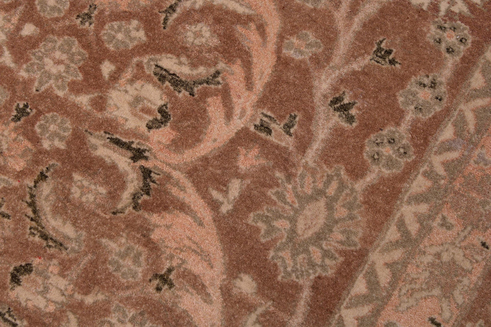 handmade Transitional Tajdar Brown Tan Hand Knotted RECTANGLE 100% WOOL area rug 9x12
