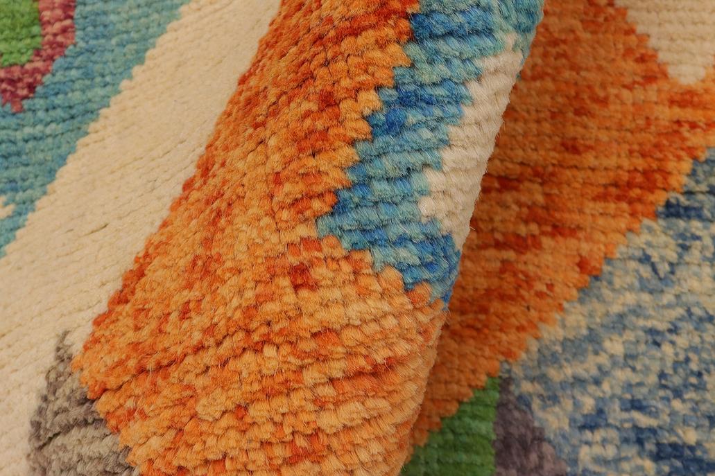 handmade Modern Balouchi Beige Blue Hand Knotted RECTANGLE 100% WOOL area rug 4x5