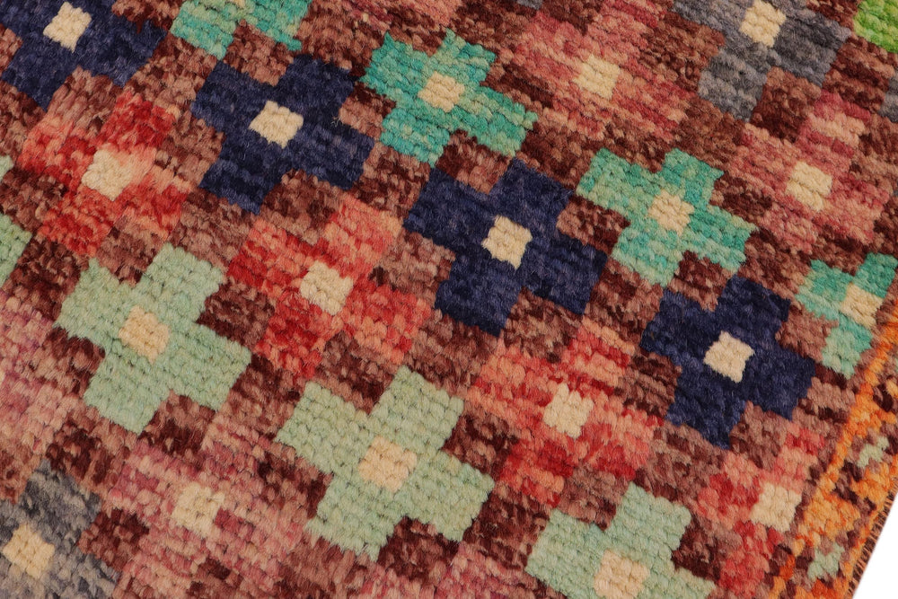 handmade Modern Balouchi Maroon Orange Hand Knotted RECTANGLE 100% WOOL area rug 3x5