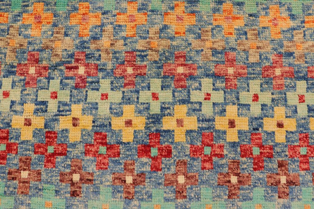 handmade Modern Balouchi Blue Red Hand Knotted RECTANGLE 100% WOOL area rug 3x5