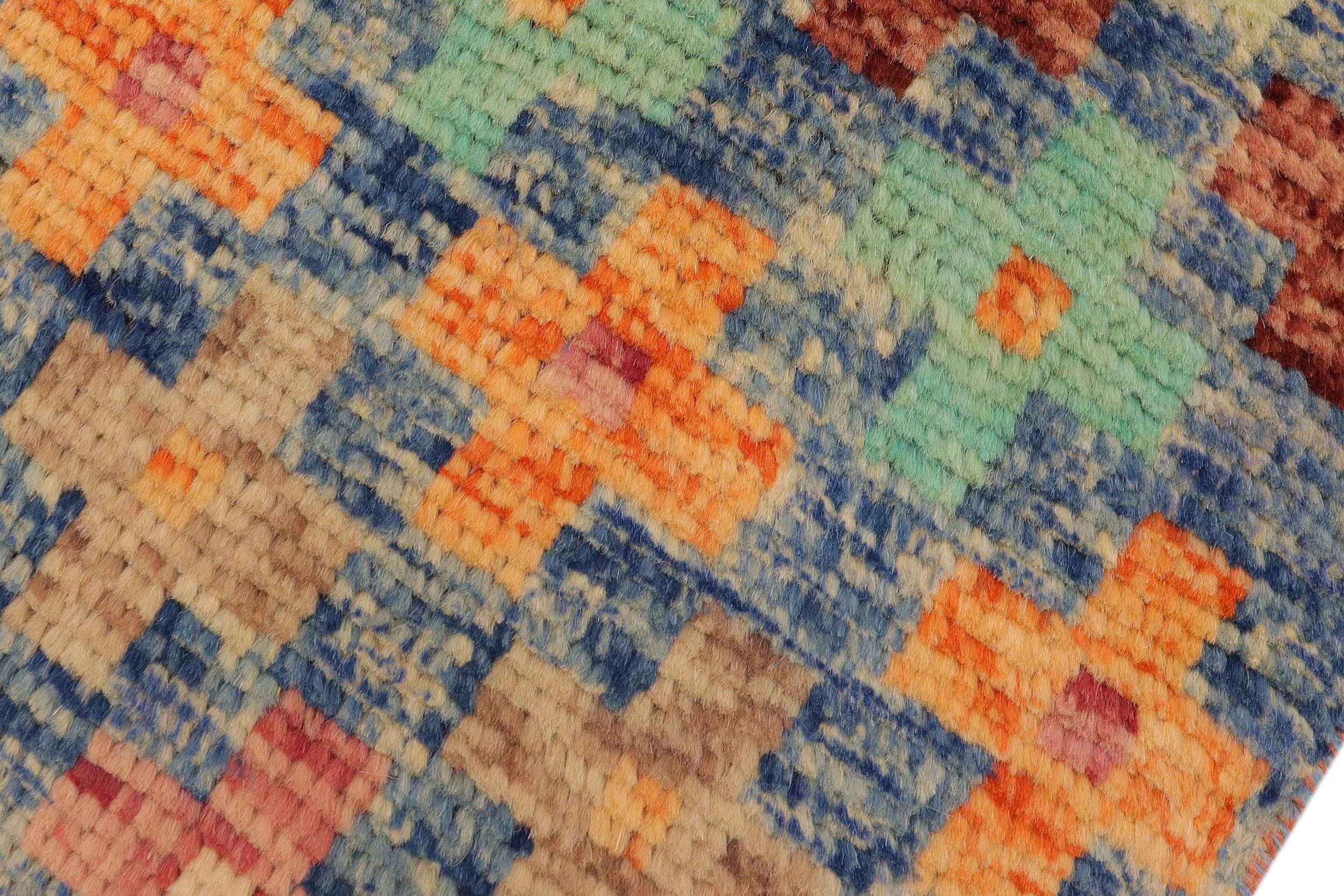 handmade Modern Balouchi Blue Red Hand Knotted RECTANGLE 100% WOOL area rug 3x5