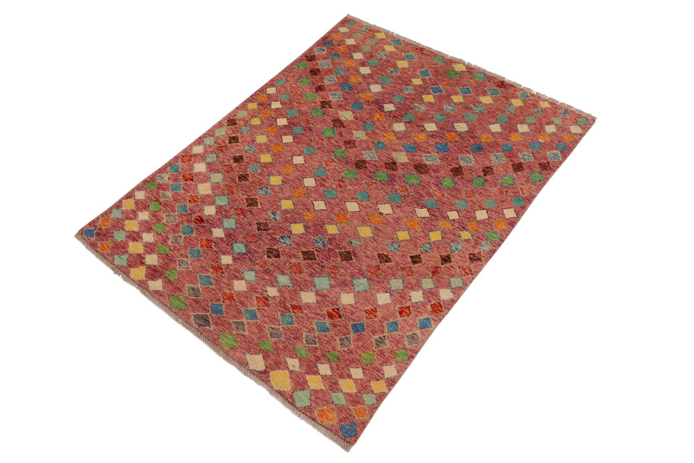 handmade Modern Balouchi Purple Blue Hand Knotted RECTANGLE 100% WOOL area rug 4x6