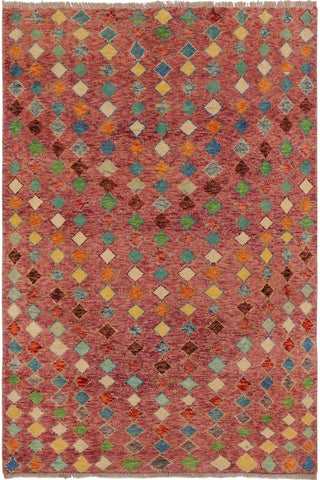 Contemporary Balochi Amir Purple/Blue Wool Rug - 3'11''X5'11''