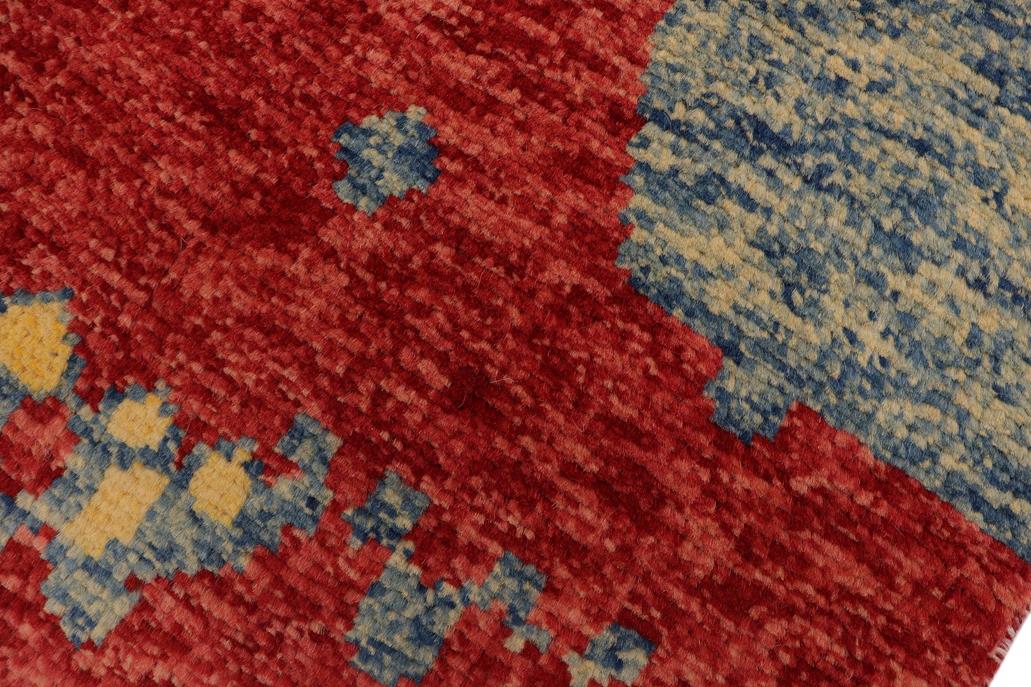 handmade Modern Balouchi Red Blue Hand Knotted RECTANGLE 100% WOOL area rug 3x5