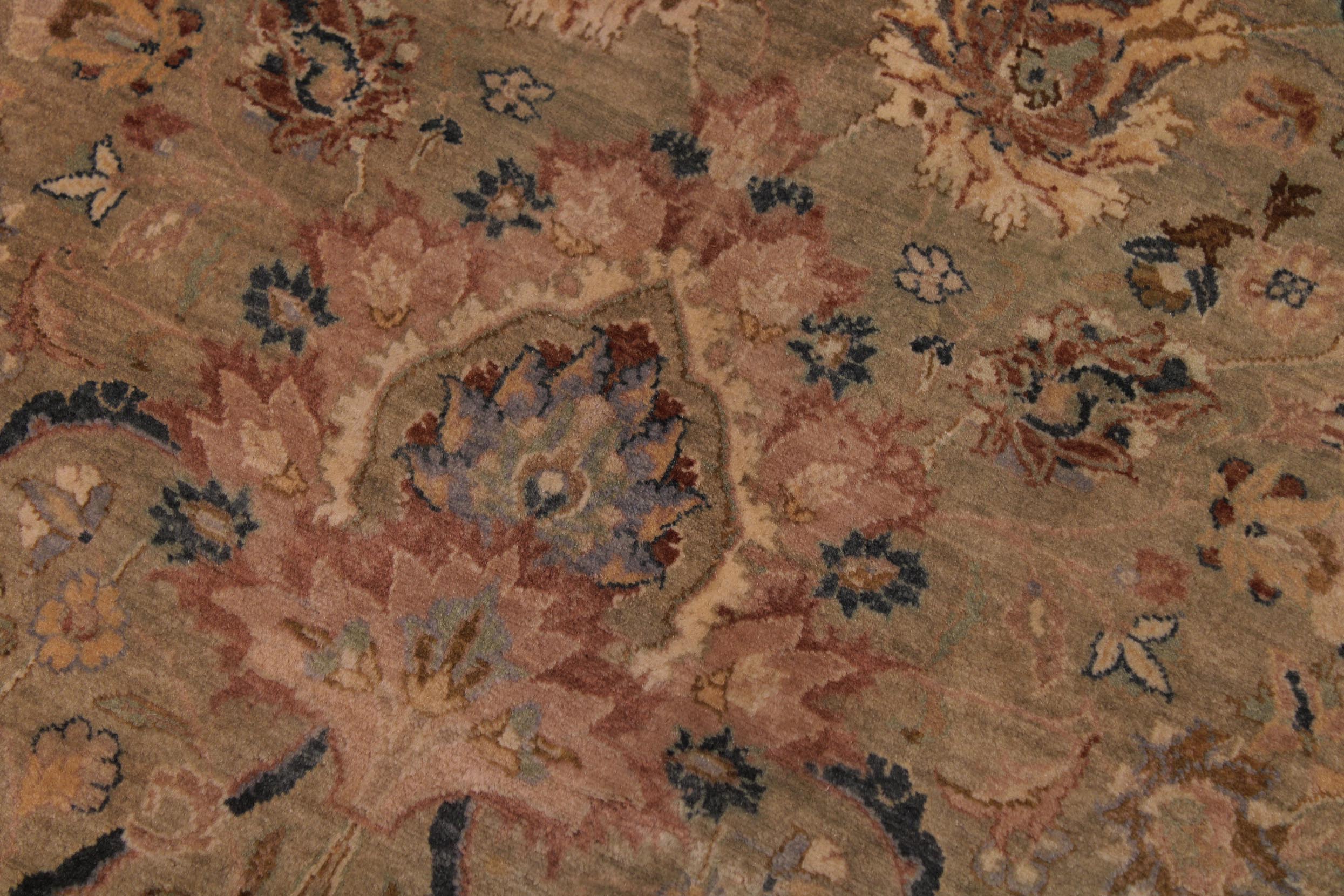 handmade Transitional Anmol Agra Taupe Beige Hand Knotted RECTANGLE 100% WOOL area rug 9x13