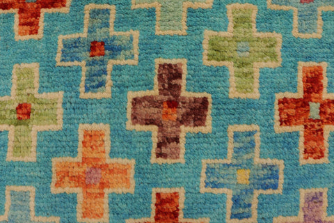 handmade Modern Balouchi Blue Rust Hand Knotted RECTANGLE 100% WOOL area rug 3x5