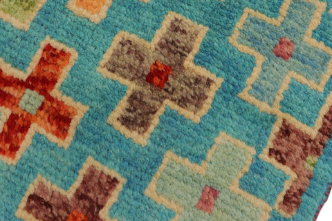 handmade Modern Balouchi Blue Rust Hand Knotted RECTANGLE 100% WOOL area rug 3x5