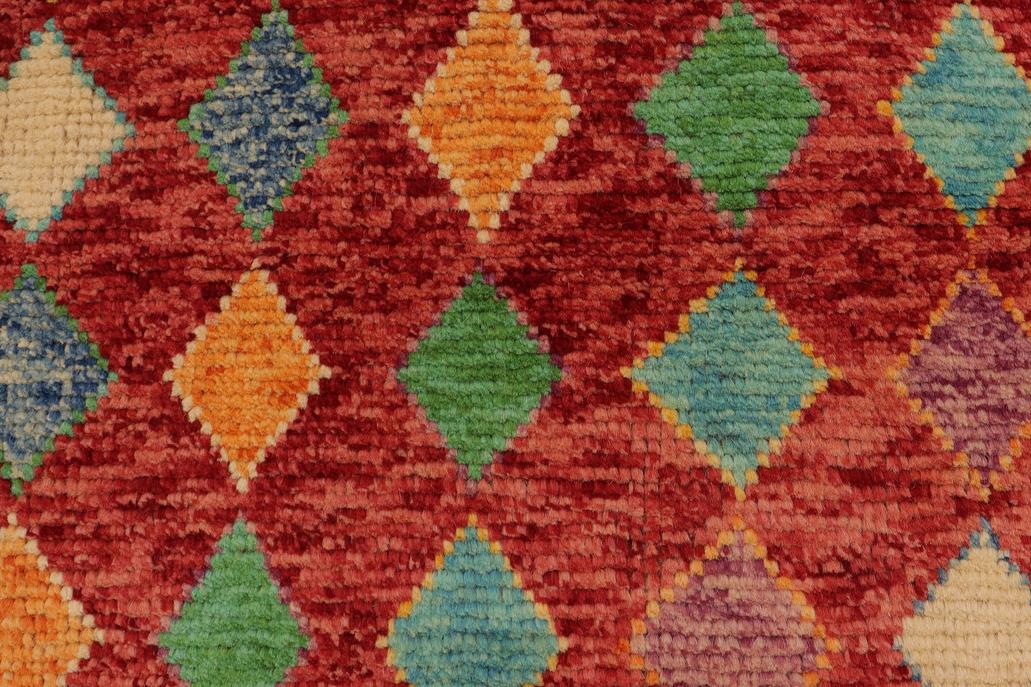 handmade Modern Balouchi Red Blue Hand Knotted RECTANGLE 100% WOOL area rug 3x5