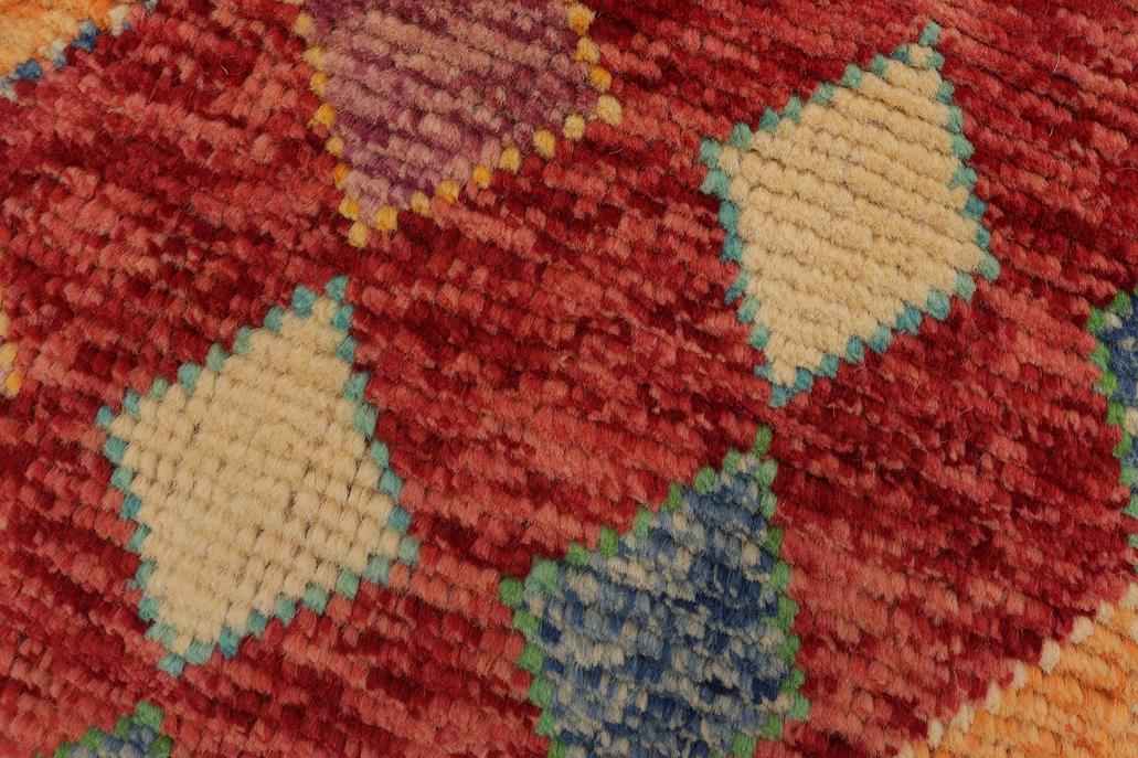 handmade Modern Balouchi Red Blue Hand Knotted RECTANGLE 100% WOOL area rug 3x5