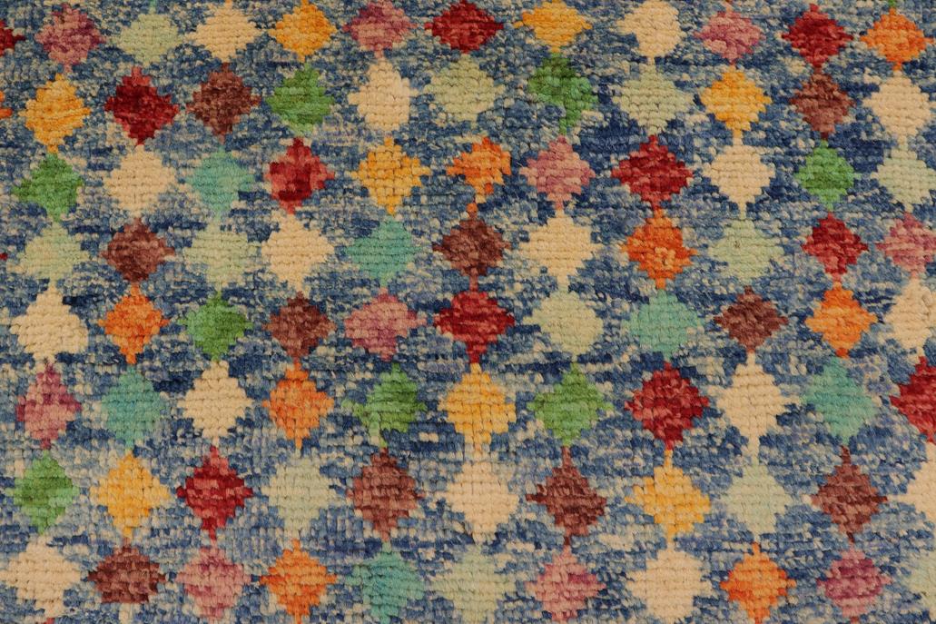 handmade Modern Balouchi Blue Gold Hand Knotted RECTANGLE 100% WOOL area rug 4x5