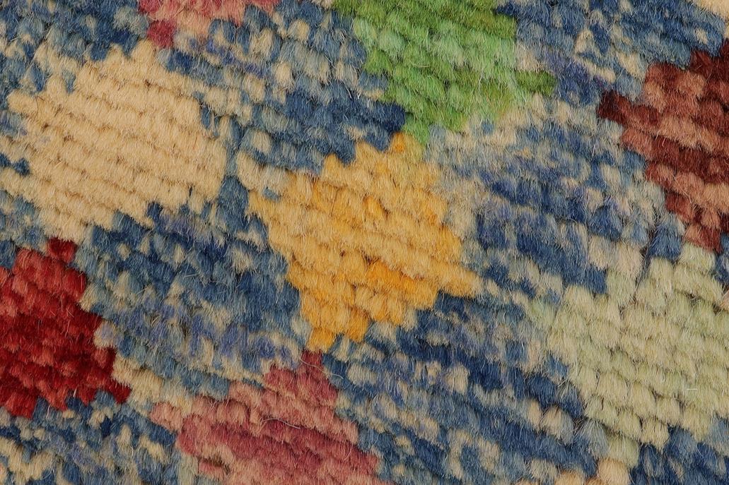 handmade Modern Balouchi Blue Gold Hand Knotted RECTANGLE 100% WOOL area rug 4x5