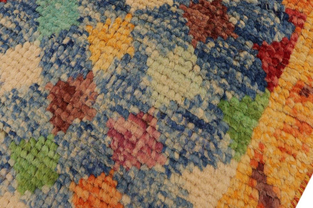 handmade Modern Balouchi Blue Gold Hand Knotted RECTANGLE 100% WOOL area rug 4x5