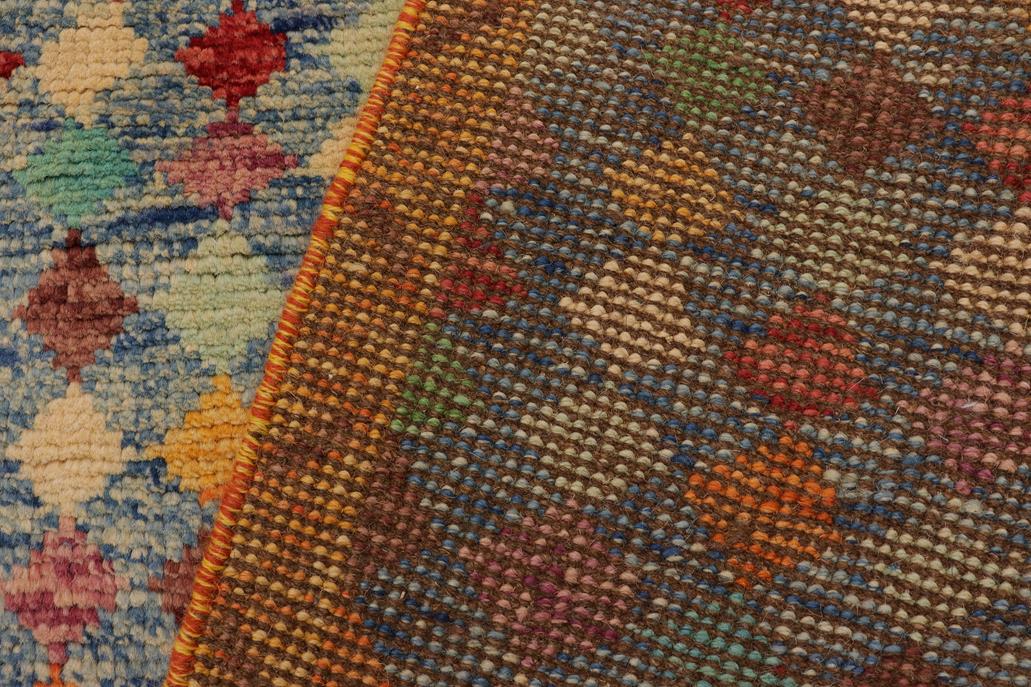 handmade Modern Balouchi Blue Gold Hand Knotted RECTANGLE 100% WOOL area rug 4x5