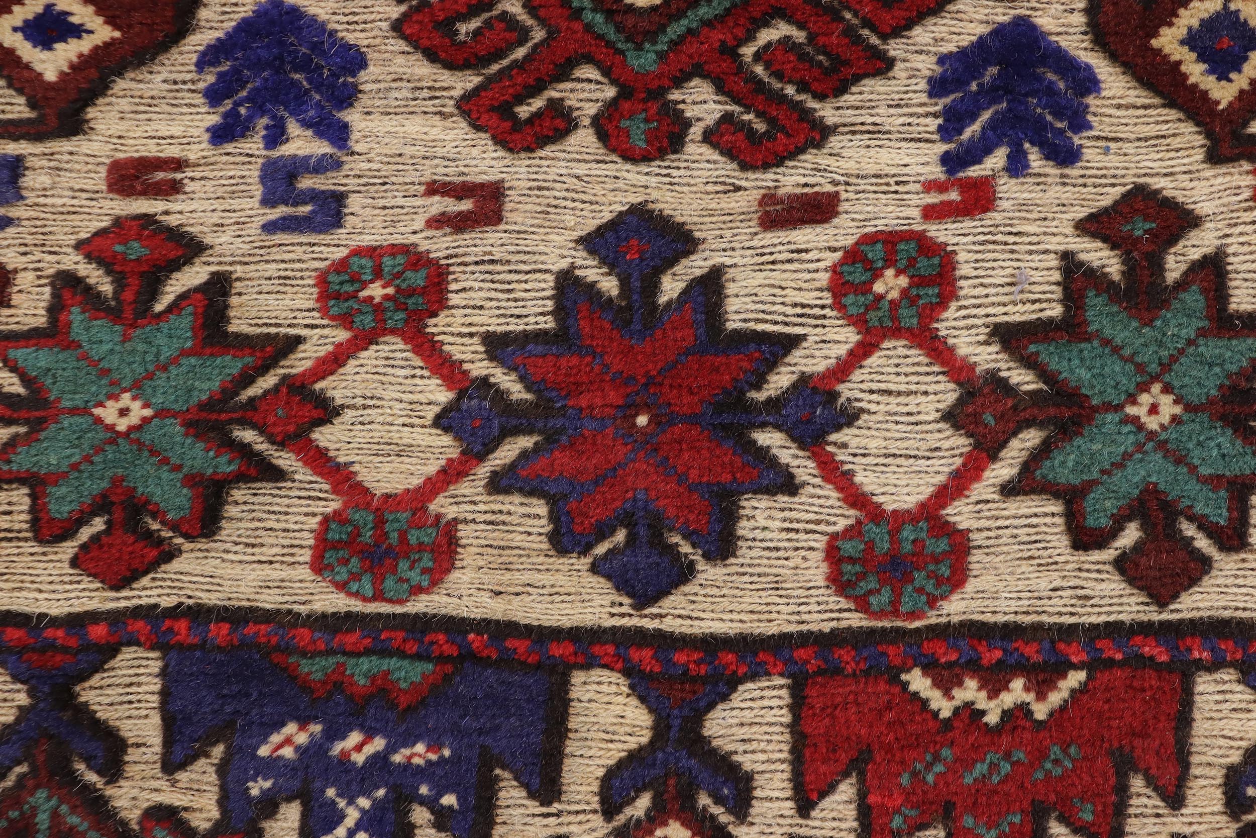 handmade Geometric Balouchi Red Beige Hand Knotted RECTANGLE 100% WOOL area rug 3x5