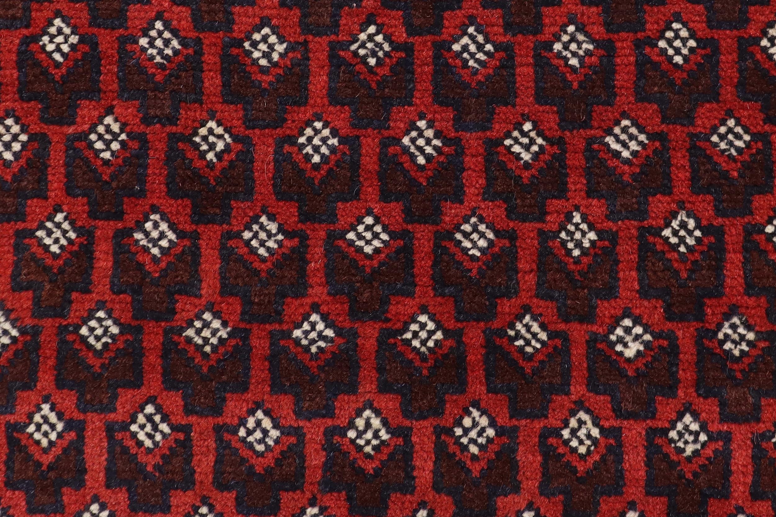 handmade Geometric Balouchi Red Blue Hand Knotted RECTANGLE 100% WOOL area rug 3x5