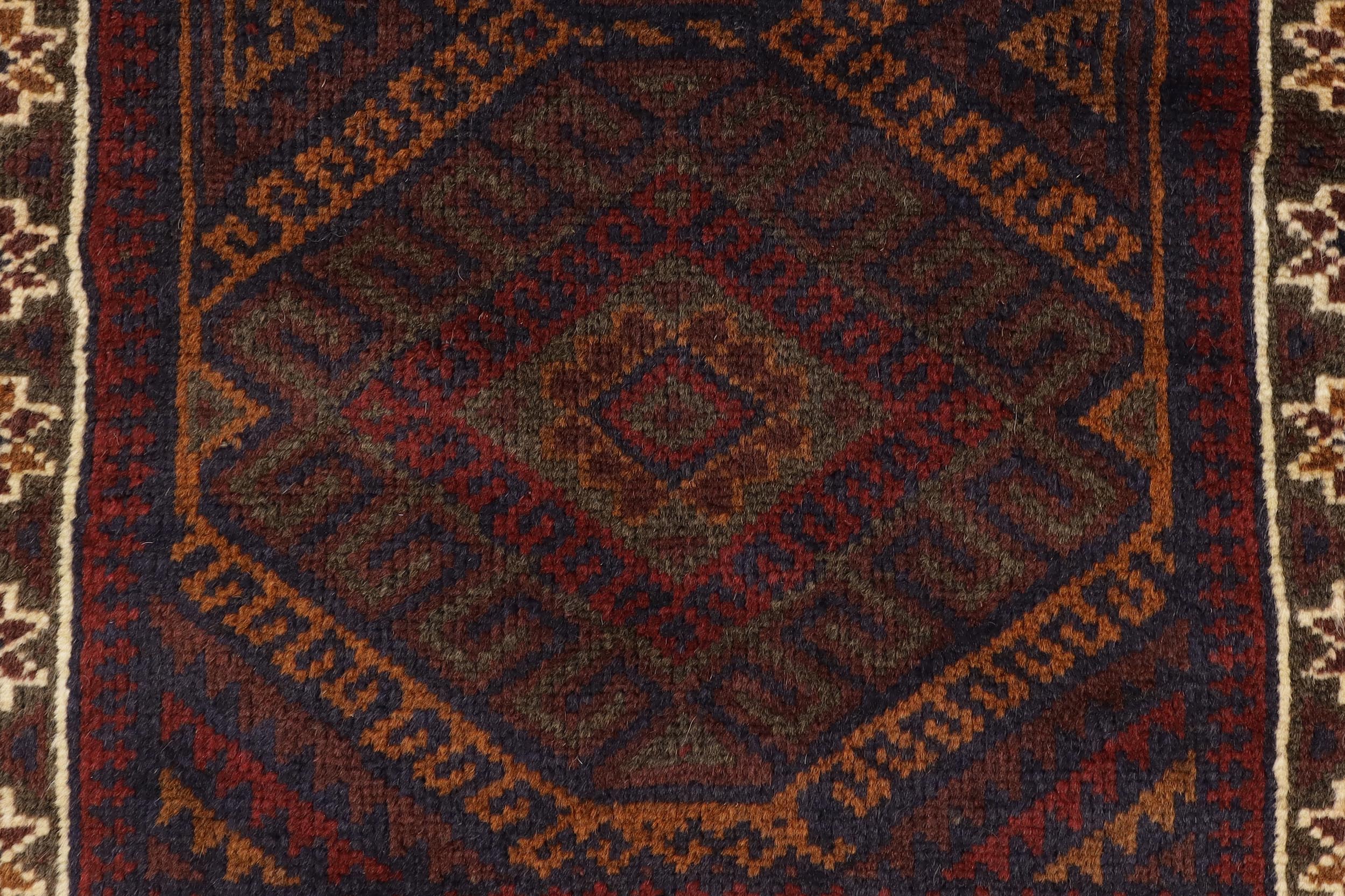 handmade Geometric Balouchi Maroon Red Hand Knotted RECTANGLE 100% WOOL area rug 3x5