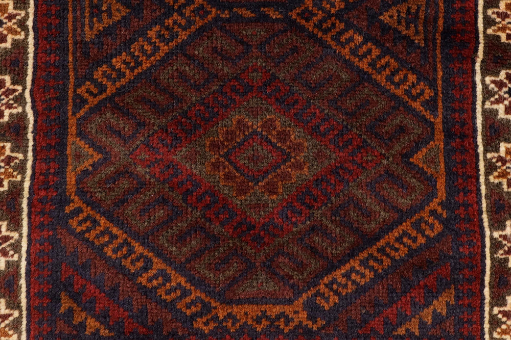 handmade Geometric Balouchi Maroon Red Hand Knotted RECTANGLE 100% WOOL area rug 3x5