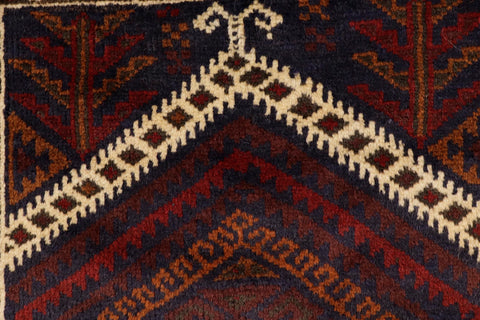 handmade Geometric Balouchi Maroon Red Hand Knotted RECTANGLE 100% WOOL area rug 3x5