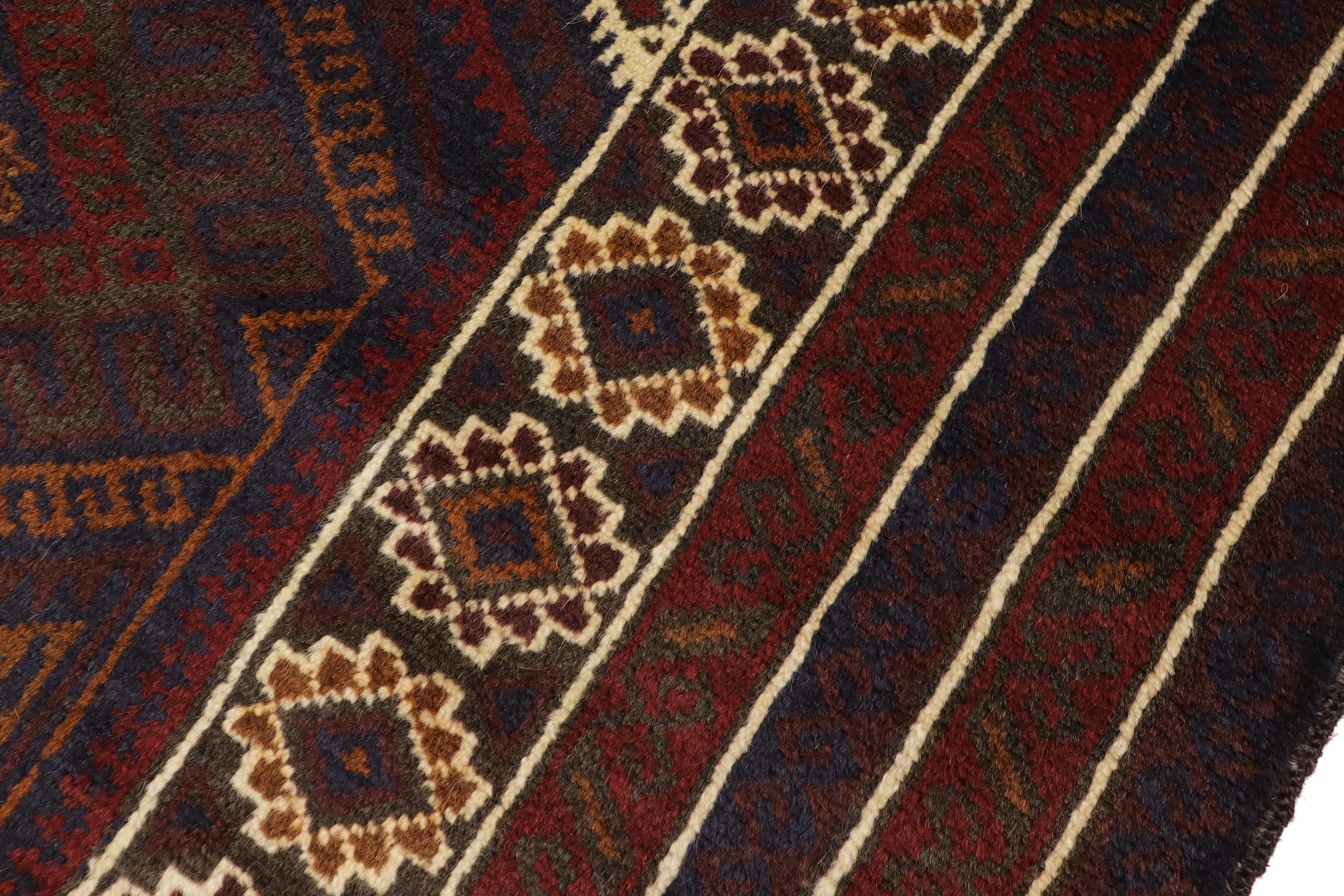 handmade Geometric Balouchi Maroon Red Hand Knotted RECTANGLE 100% WOOL area rug 3x5