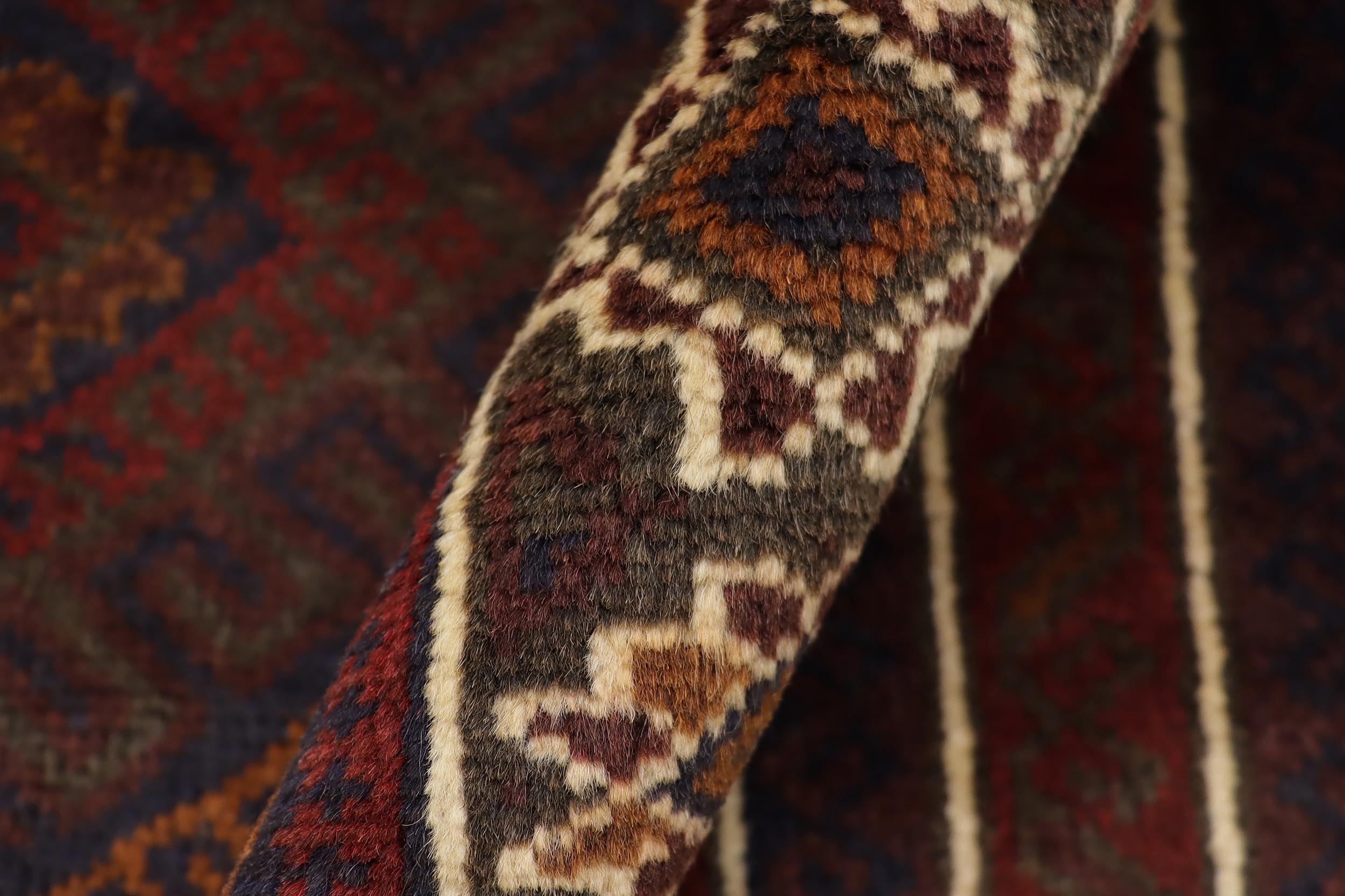 handmade Geometric Balouchi Maroon Red Hand Knotted RECTANGLE 100% WOOL area rug 3x5