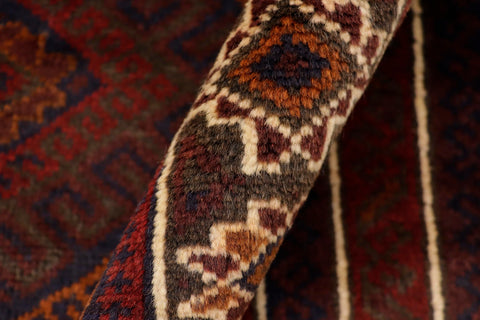 handmade Geometric Balouchi Maroon Red Hand Knotted RECTANGLE 100% WOOL area rug 3x5