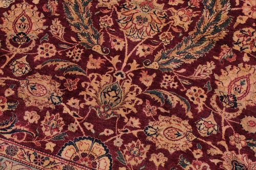 handmade Traditional Dabir Maroon Blue Hand Knotted RECTANGLE 100% WOOL area rug 9x12