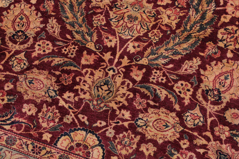 handmade Traditional Dabir Maroon Blue Hand Knotted RECTANGLE 100% WOOL area rug 9x12