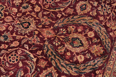 handmade Traditional Dabir Maroon Blue Hand Knotted RECTANGLE 100% WOOL area rug 9x12