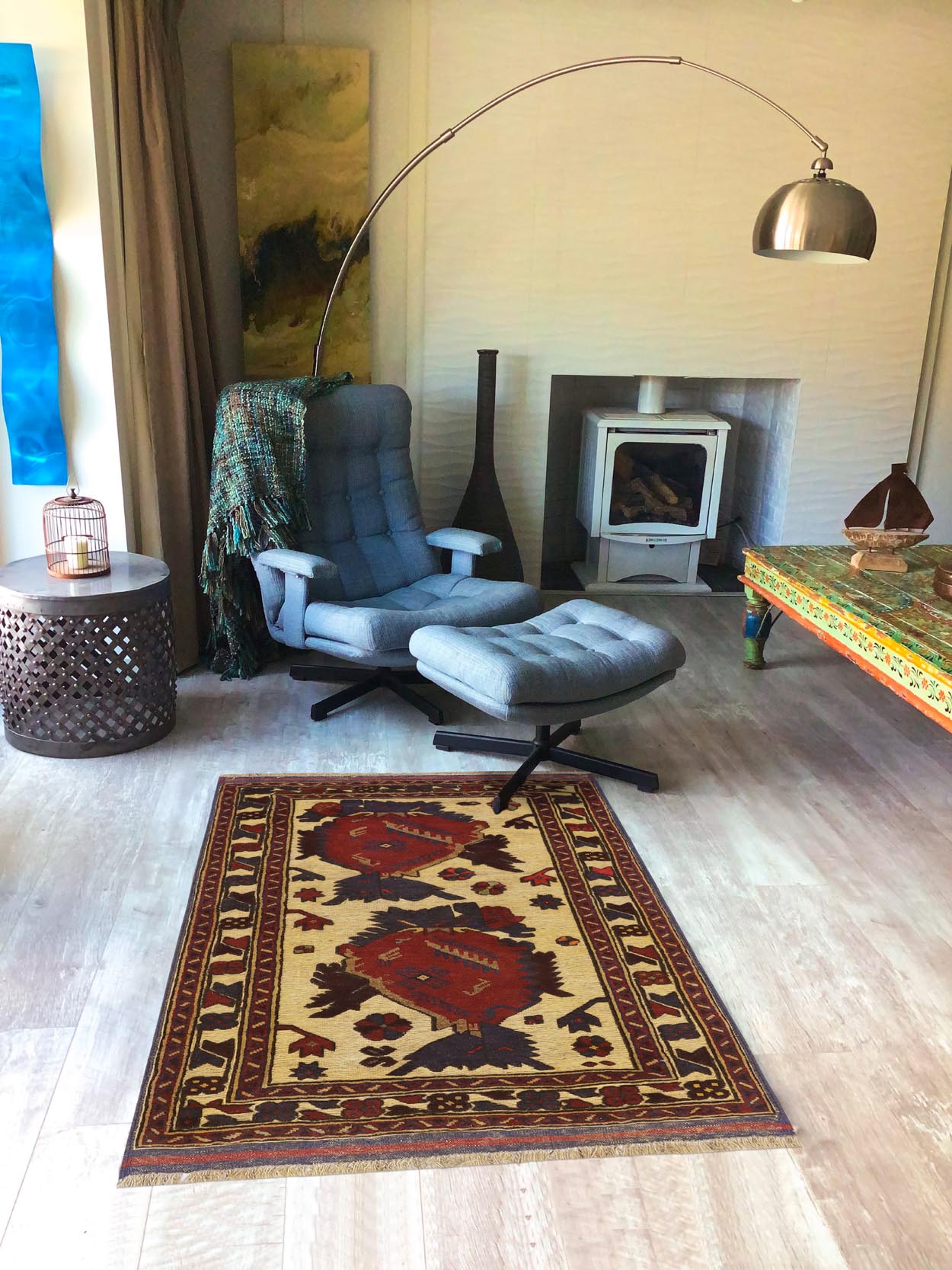 handmade Geometric Balouchi Tan Red Hand Knotted RECTANGLE 100% WOOL area rug 3x4