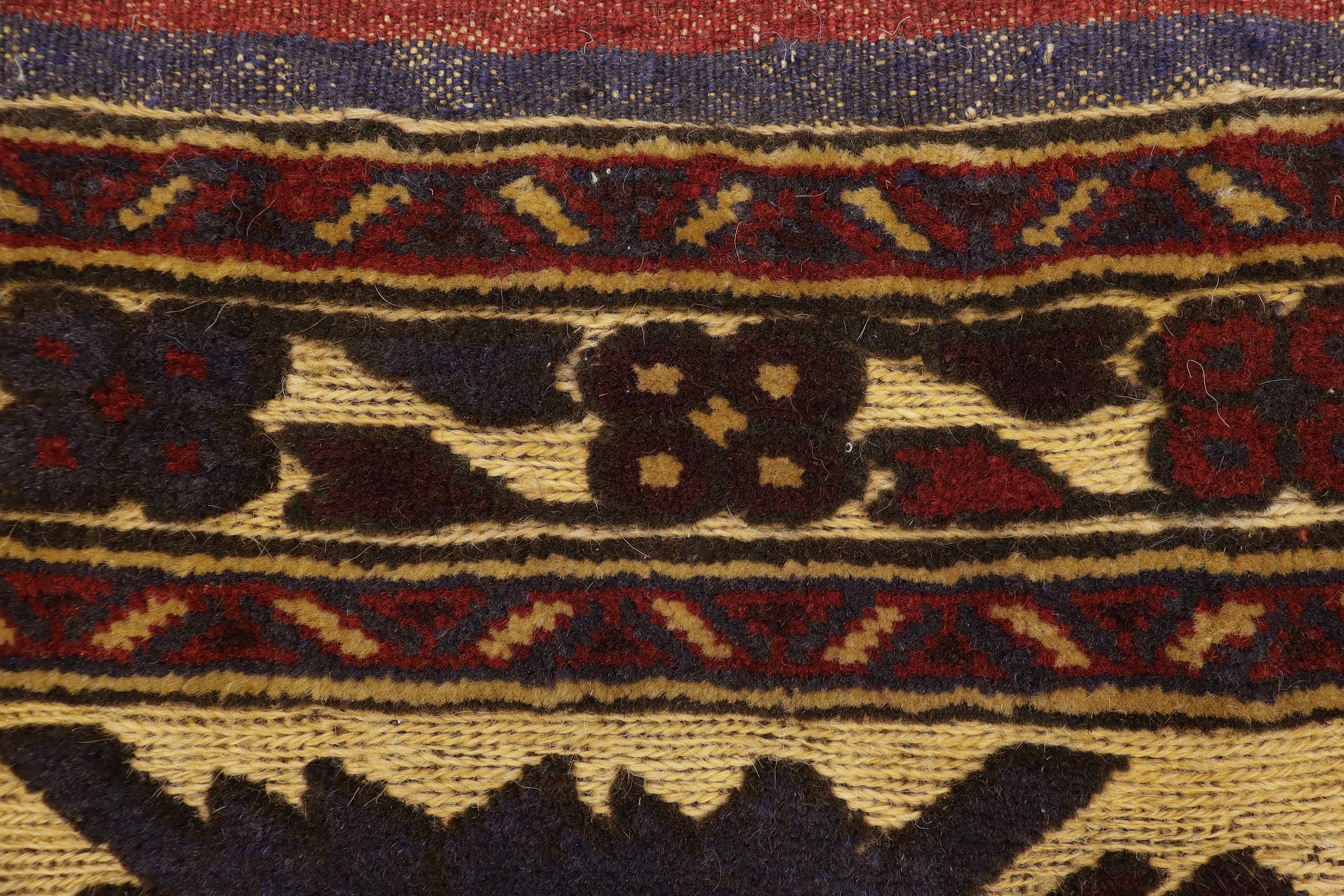 handmade Geometric Balouchi Tan Red Hand Knotted RECTANGLE 100% WOOL area rug 3x4