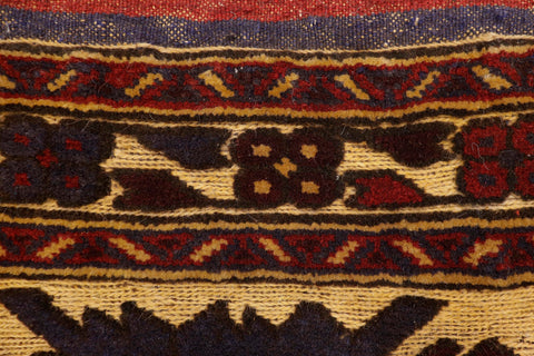 handmade Geometric Balouchi Tan Red Hand Knotted RECTANGLE 100% WOOL area rug 3x4