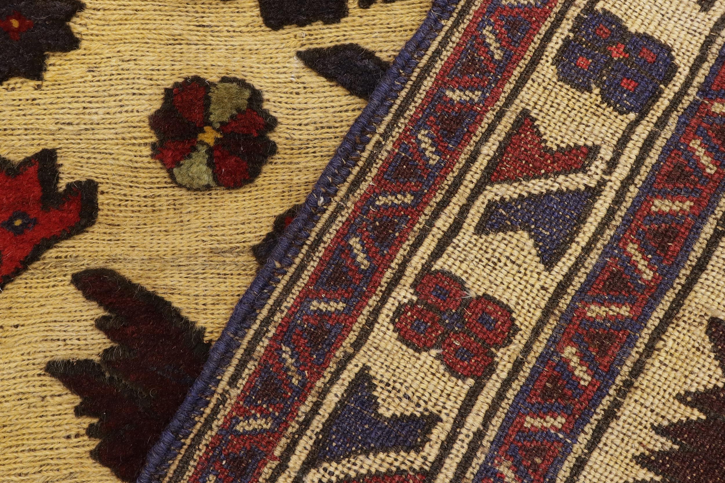 handmade Geometric Balouchi Tan Red Hand Knotted RECTANGLE 100% WOOL area rug 3x4