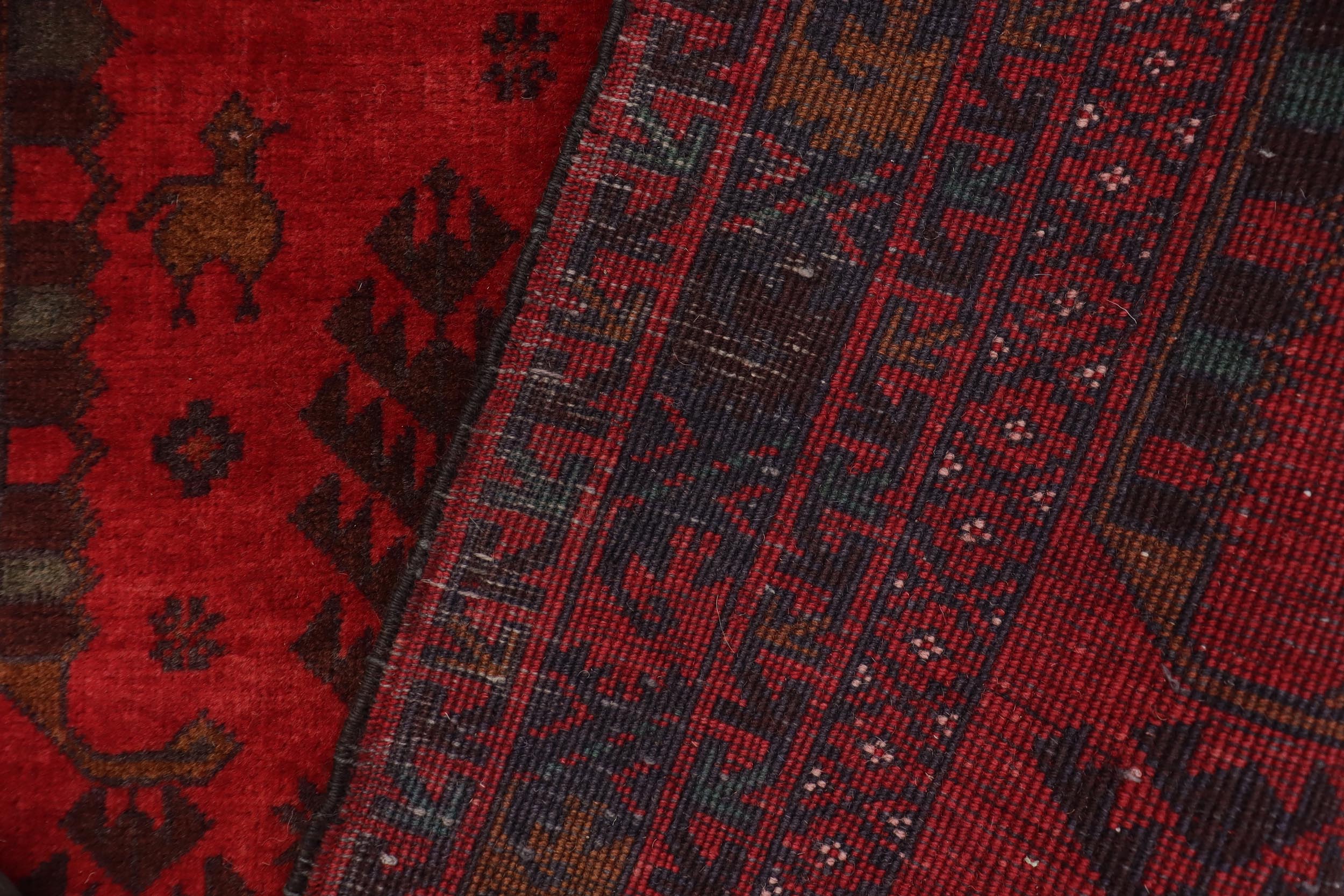 handmade Geometric Balouchi Red Blue Hand Knotted RECTANGLE 100% WOOL area rug 3x6